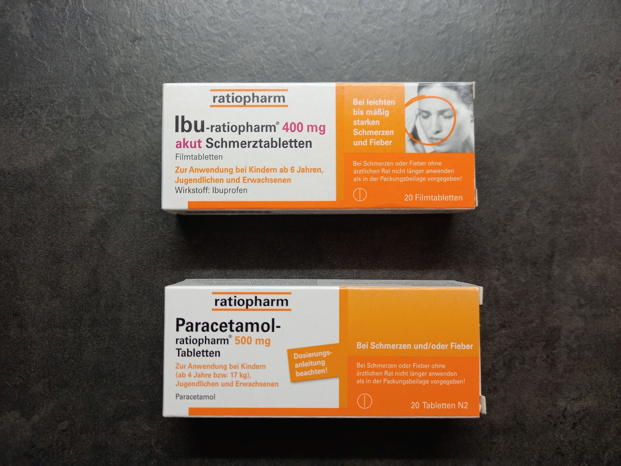 Ibuprofen und Paracetamol von Rationpharm