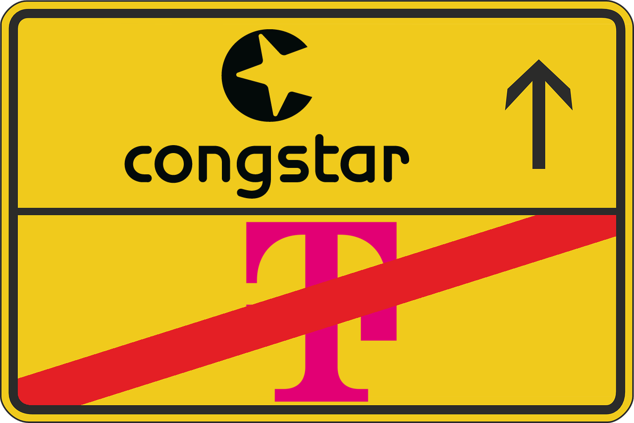 Ortsausgangsschild: Telekom Ende, Congstar Anfang
